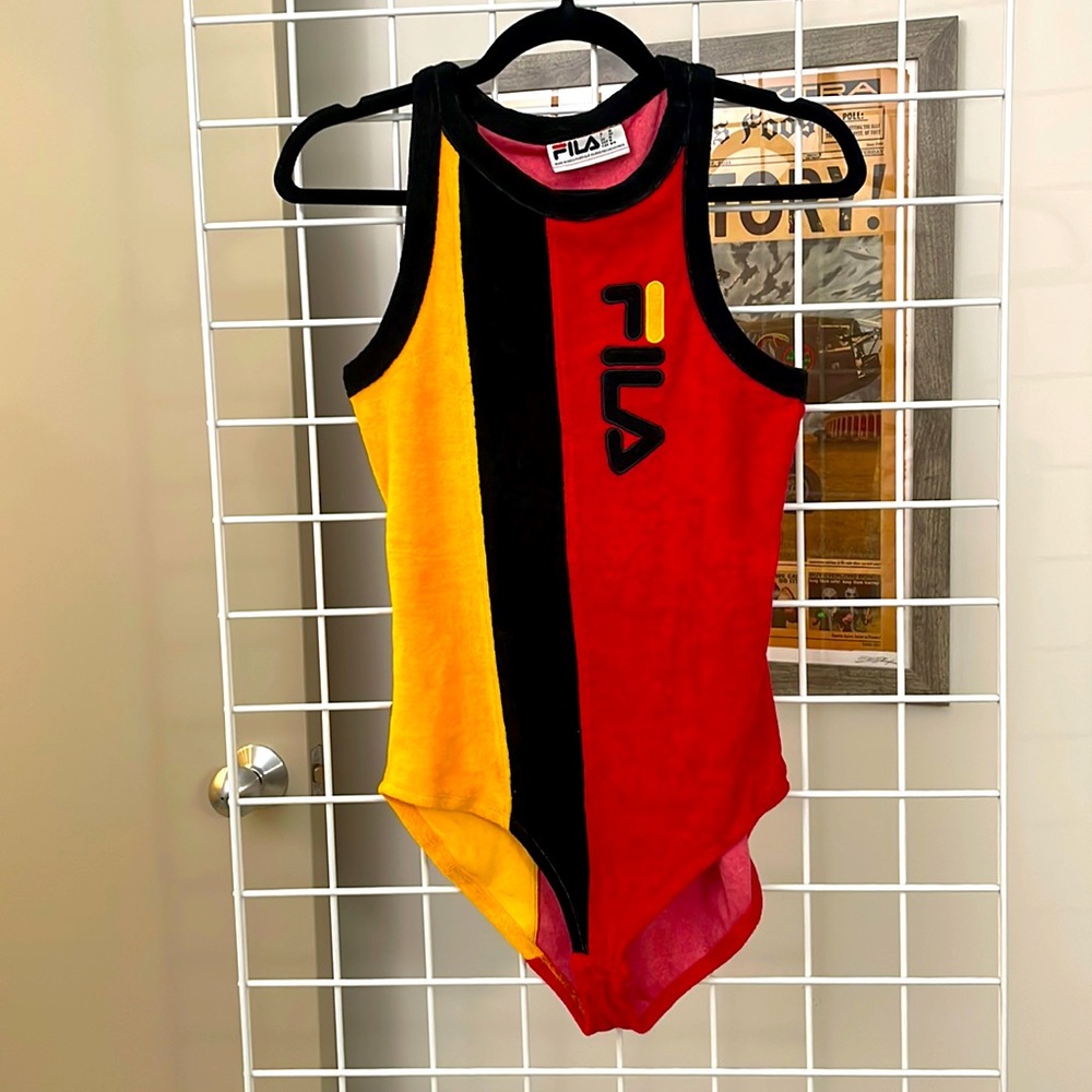 EUC FILA terry cloth body suit M